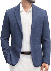 Vssjavun Mens Blazer and Sport Coats Slim Fit Two Button Lightweight Suit Jacket Business Jacket Navy Blue