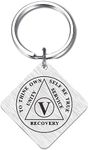 BAZLJY 5 Year Sobriety Gifts for Women Men - 5 Year Sober Keychain - 5 Year Chip Sober - 5th Sobriety