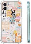 mehidpur Cute Beige Collage Case for iPhone 11,Inspirational Positive Quotes Case Forman Women,Soft TPU Bumper Case Compatible for iPhone 11