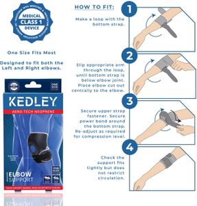 Kedley Adjustable Elbow Support Brace – Compression Sleeve