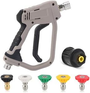 Yuirshion High Pressure Washer Gun with 5 Water Nozzle Tip, 4350 PSI Cleaner Gun, Car Wash Water Gun for Car Cleaning (M22 14MM Hose Connector with karcher K1-K7 Quick Connector)