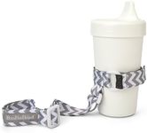 BooginHead Baby Toddler SippiGrip Sippy Cup Holder Strap, Chevron Gray