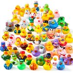 JOYIN 30 Pcs Rubber Ducks, Random Assortment Mini Rubber Duckie Toys with Mesh Carry Bag for Kids Baby Bath Shower Toys, Birthday Gifts, Summer Beach Pool Activity, Carnival, Holiday Party Favors