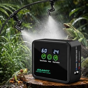 Reptile Humidifiers Smart Misting System, Reptile Mister Automatic with Timer, Terrariums Humidifier with 360°Adjustable Misting Nozzles, Spray Kit for Rainforest Plants Amphibian（Touch Version）