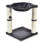 Amazon Basics Cat Tower with Hammock, Scratching Posts and Dangling Ball for Indoor Cats, 15.8 x 15.8 x 19.7 Inches, Gray