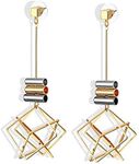 Earrings for Women, Long Gold Arracada Earrings Stainless Steel Geometric Shaped Earrings for Wedding Party Birthday Gift