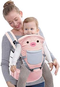 Rufun Portador de bebé Patrón Animal Asiento de Cadera Ergonómico para el Recién Nacido Frente y Detrás (rosa)