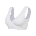 Lemef Nursing Sleep Bras Wirefree Maternity Breastfeeding Bras No Padding White Size XXL