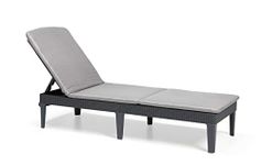 Keter Jaipur Sunlounger, Graphite with Grey Cushion