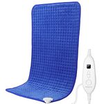 Durpeak Heating Pad for Back Pain Relief - 17" x 33" Size Cramps Arthritis Relief Extra Large Heat Pad Moist Heat Therapy for Shoulders Neck Pain Relief (Sapphire Blue)