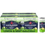 San Pellegrino Limone & Menta Sparkling Lemon & Mint Beverage Italian Sparkling Drink, 11.16 fl oz / 330 ml, 24 Pack