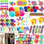 112 Pcs Party Favors for Kids 6-8 8-12, Birthday Gifts Toys, Treasure Chest Toys, Carnival Prizes, Kids Classroom Rewards, Stocking Stuffers, Goodie Bag Items for Kids, Prize Box, Pinata Fillers