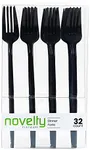 Novelty Modern Flatware, Cutlery, Dinner forks Luxury Black 64 Count