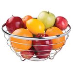 iDesign Axis Metal Fruit Bowl Centerpiece for Kitchen and Dining Room Countertops, Tables, Buffets, Refrigerators, 12" x 12" x 6", Chrome