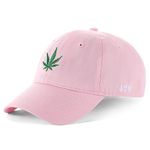 Baseball Cap for Men and Women Adjustable Strapback Embroidered Marijuana Leaf Weed 420 Graphic Low Profile Dad Hat (Pink Low Crown)