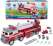 PAW Patrol Ultimate Rescue Fire Truck with 2 Ft. Ladder, Lights, Sounds, a Mini Toy Car, Chase, Marshall & Skye Figures, Toys for Boys & Girls Ages 3+