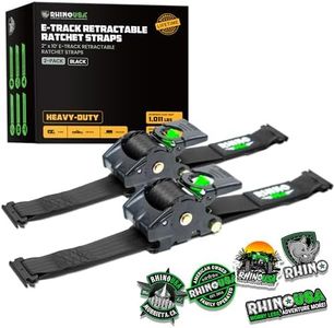 Rhino USA Retractable E-Track Ratchet Straps 3033lb Break Strength