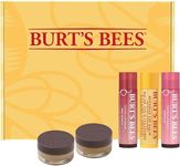 Burts Bees Mothers Day Lip Balm Gifts for Mom, 5 Lip Care & Color Products - Original Beeswax 2 Tinted Lip Balms Hibiscus & Red Dahlia, Scrub & Intensive Lip Treatment