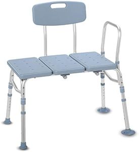 KosmoCare Transfer Shower Bench | Shower Chair with Arms and Back | Bath Tub Transfer Bench | Height Adjustable Transfer Tub Bench | Handicap Shower Seat for Elderly, Seniors