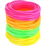 Hicarer 72 Pieces 80's Bracelets, Silicone Jelly Bracelets,Bright Bangles, Gummy Bands for Party Bag Filler and Fancy Dress Accessories (A Variety of Bright Colors)