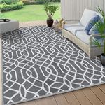 HEBE Outdoor Rug 5'x7' Waterproof Patio Mat Reversible Outside Mats Outdoor Carpet RV Camping Rugs Plastic Straw Rug Outdoor Area Rug for Patios, Porch, RV, Balcony, Beach, Deck
