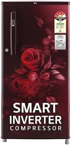 LG 185 L 4 Star Direct-Cool Inverter Single Door Refrigerator (GL-B199OSEY, Scarlet Euphoria, Smart Connect)