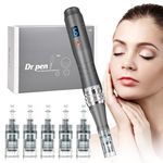 Yofuly Dr pen M8 Professional, Demrapen M8 with 6 Speed Levels, Derma Pen with 5pcs Replacement (11 Pin,36 Pin,Round Nano), Dermapen 0-2.5mm Adjustable