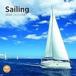 2025 Sailing Monthly Wall Calendar by Bright Day, 12 x 12 Inch Sailboat Yacht Nautical Regatta Captain Crew