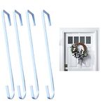 Wreath Hanger 4 Pcs Home Kitchen Wall Door Holder Sterling Metal Hook Hanger Hanging Coat Hooks for Holiday Party Decor (White 30CM Narrow)