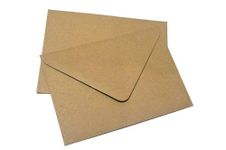 100x C6 Plain Flecked Recycled Kraft Card Envelopes Natural Brown (114x162mm A6)