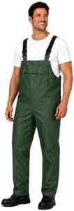 VUVEA Men's PU Waterproof Bib Overalls, Heavy Duty Rain Pants, Farming and Commercial Fishing Foul Weather Gear for Outdoor Work Green