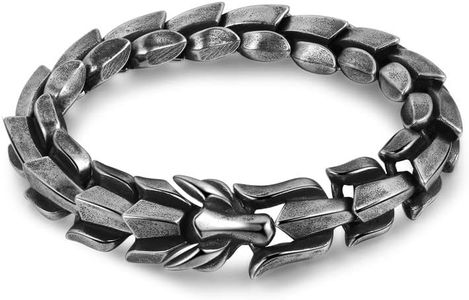 WFYOU Viking Vintage Punk Bracelet for Men Stainless Steel Dragon Link Chain Bracelet Fashion Jewelry Hippop Street Culture, 7 5 inch, Metal, stainless-steel