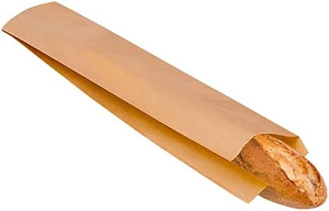 Bolsa pan para una barra y dos barras. 100 Bolsas papel kraft marron para panes panaderia baguette bolleria pasteleria. Largo 55cm (1 BARRA 55x10 +4)