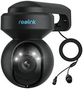 Reolink 5MP PTZ Security Camera Outdoor, 2.4/5GHz WiFi Camera with 3X Optical Zoom, Human/Vehicle Detection, Auto Tracking, Full-Color Night Vision,2-Way Audio, E1 Outdoor Black