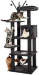 KAMABOKO Cat Tree, 73.6" H Tall Climbing Modern Indoor Play Tower for Large Cats and Kittens, Cat House with Cat Cave Condo, Cat Tree Hammock, Multi-Level Cat Activity Tree, and Cute Scratching Posts