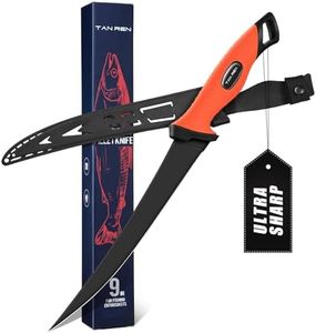 TAN REN Fillet Knife for Fish 9 inch, Flexible Fishing Knife for Filleting and Cleaning, Non-Slip Handle Stainless Steel Filet Knives with Sheath, Ideal for Boning & Filleting Fish