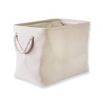 DII 5568 Collapsible Variegated Polyester Storage Bin, Medium, Cream