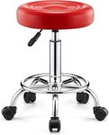 SHREEYETI - Adjustable Height 18 to 22 inches with Caster Wheels -Doctor/Kitchen Stool/Office Stool/Chair/Cafeteria Stool/Bar Stool Finish Color -Red 1Pc