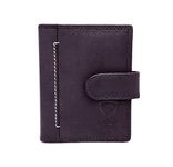 J. Wilson London Designer Soft Genuine Leather Credit Card Holder Wallet with Plastic Sleeves RFID Safe Contactless Blocking ID Protection 16 Clear Plastic Pockets - 4 Further Card (Purple)