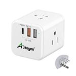 Alitayee 20W USB C Multi-Outlets Extender, Power Outlet Splitter, Cube Multi Plug Adapter with Type-C PD 20W QC3.0 Fast Charging, No Surge Protector for Cruise Ship Travel Home Office ETL Listed White