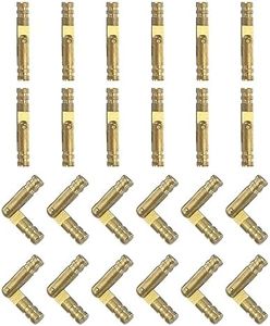 uxcell Cerniere a cilindro invisibili, 40 pezzi, 4 x 25 mm, in ottone, pieghevoli, cilindriche, nascoste, piccole cerniere cilindriche, per portagioie