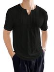 TAGDO Men's Regular Fit Crew Neck Tees (RF-JQRD-Tshirt-2016-Black-L)