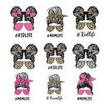 9Pcs Mom Life Iron On Decals for Clothing Kid Life Child Mother Iron On Patches DIY Heat Transfer Stickers for T-Shirt Jean Jackets