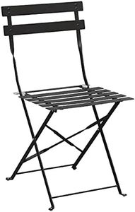 Bolero Pavement Style Steel Folding Chairs, Black (Pack of 2)