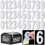 Reflective Mailbox Numbers for Outside - 30 Pcs Waterproof Mailbox Numbers Stickers, Large 3 Inch Self Adhesive 0-9 Vinyl Number for Mailbox, Door, Garbage Bins, Address Number (White)