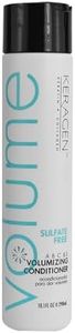 KERAGEN - Volumizing Conditioner for Fine Hair with Keratin and Collagen, Sulfate Free 10 Oz - Add Thickness, Hydrates and Enhances Hair Volume, with Panthenol, Vitamins, and Jojoba Oil