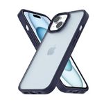 CZARTECH Native Back Cover for iPhone 15 Matte Blue case (TPU + Tough Polycarbonate Back I 6 ft Drop Protection Tested I Transparent)