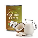 Organic Coconut Cream 400ML Full Size Cans (Pack of 6) - Premium 22% Fat, Unsweetened, Vegan, Paleo, No Guar Gum, BPA Free, Keto Friendly - by Jiva Organics