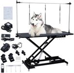 GarveeLife 48" Hydraulic Dog Grooming Table for Pet, Heavy Duty Structural Hydraulic Max Load 350Lbs Professional Pet Grooming Table with Adjustable Overhead Arm & Noose Height Range 9.4''-39.4''