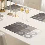 HOKIPO Pvc Placemats For Dining Table Set Of 4 - 45X30 Cm (Ar1182), Polyvinyl Chloride, Grey